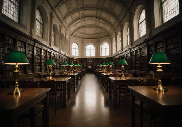 Klassieke leeszaal met daglicht